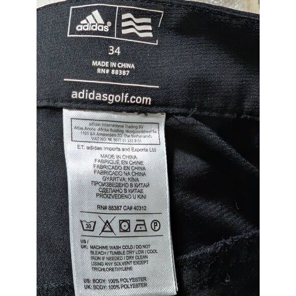Adidas Men's Black Solid Mid-Rise Polyester Adizero Golf Shorts Size 34 - Picture 6 of 6